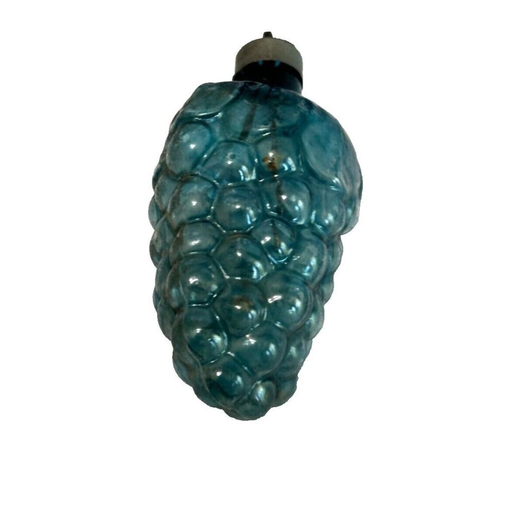 Antique Unsilvered Blue Blown Glass Grape Orament c1940's - Picture 5 of 5